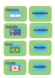 English Worksheet: Countries and nationalities