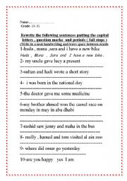 English Worksheet: PUNCTUATION