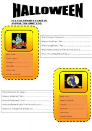 English Worksheet: Monsters have got an identity card !