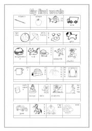 English Worksheet: alphabet words