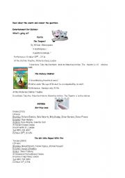 English worksheet: Places and events