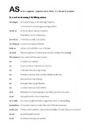 English Worksheet: AS