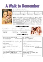 English Worksheet: A Walk to Remember