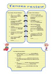 English Worksheet: Tenses review