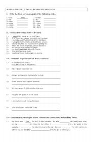 English Worksheet: simple present tense