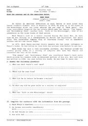 English Worksheet: Mark Twain 2