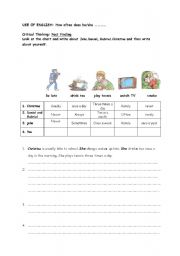 English worksheet: Practicing Frequency Adverbs and Present Tense