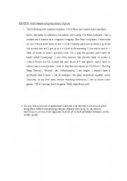 English Worksheet: Review of verb tenses (simple present) and prepositions of place.