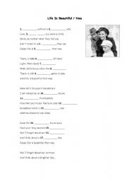 English Worksheet: life is beautiful