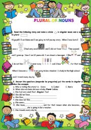 English Worksheet: Plural of nouns