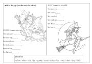 English Worksheet: Jeannie the witch - part two