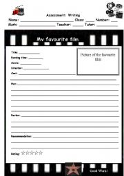 English Worksheet: Writing a film review