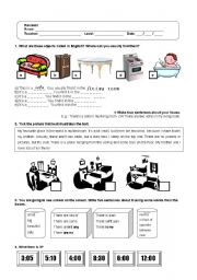 English Worksheet: Elementary Revision