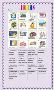 English Worksheet: Idioms