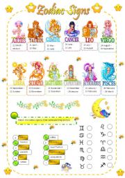 English Worksheet: Zodiac Signs