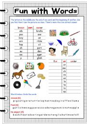 English Worksheet: fun with words 3