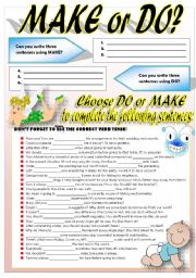 English Worksheet: MAKE and DO (Part 2)