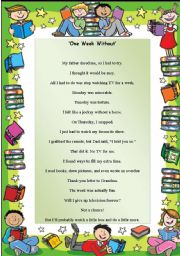 English Worksheet: Poem - One Week Without