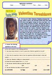 English Worksheet: Valentina  Tershkova