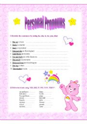 English Worksheet: Personal Pronouns