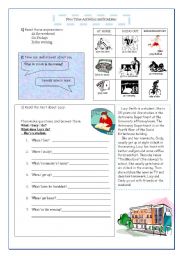 English Worksheet: Free time and routines
