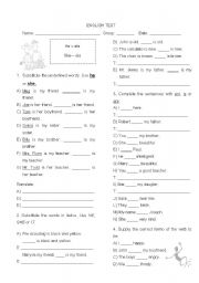 English Worksheet: Verb TO BE