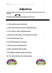 English Worksheet: Adjectives