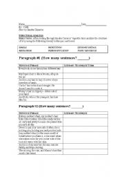 English worksheet: The House on Mango Street (Hair) Structural Analysis