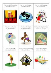 English Worksheet: Making Plans Card Game - Go Fish