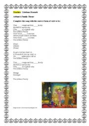 English Worksheet: Addams family song theme