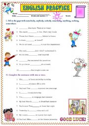 English Worksheet: indefinite pronouns