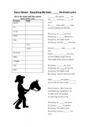 English Worksheet: Bang Bang- Nancy Sinatra