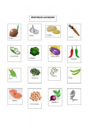 English Worksheet: Vegetables to study with a lesson plan. 