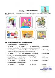 English worksheet: A date to remember