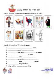 English worksheet: What do they do? (elemetary level)