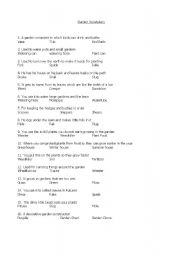 English worksheet: Garden Vocabulary