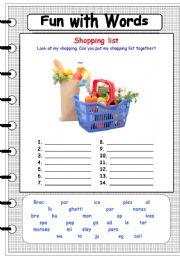 English Worksheet: fun with words 5