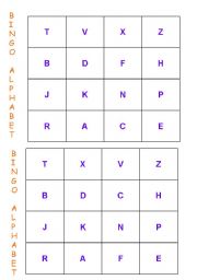 English worksheet: Alphabet Bingo