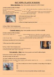 English Worksheet: VIDEO: Cosmetic Surgery