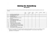 English worksheet: Asking for Something practice grid and answer key