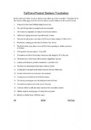 English worksheet: Up Down Neutral Business English Vocabulary