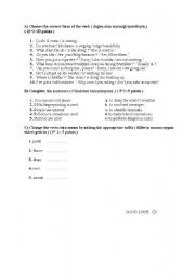 English worksheet: quiz