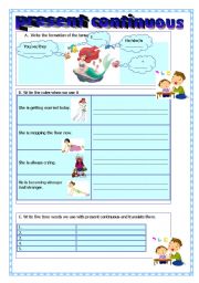 English Worksheet: PRESENT CONTINUOUS