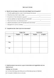 English worksheet: Past tenses