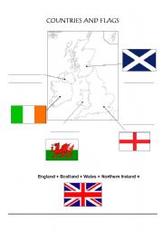 English Worksheet: countries and flags