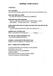 English Worksheet: writing a book review