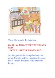 English Worksheet: Goldilocks ( The second and last part) 4,5,6,7 / 7