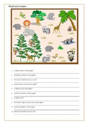 English Worksheet: In the zoo!