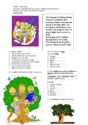 English Worksheet: The Simpson family