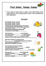English Worksheet: Fruit Salad Activity